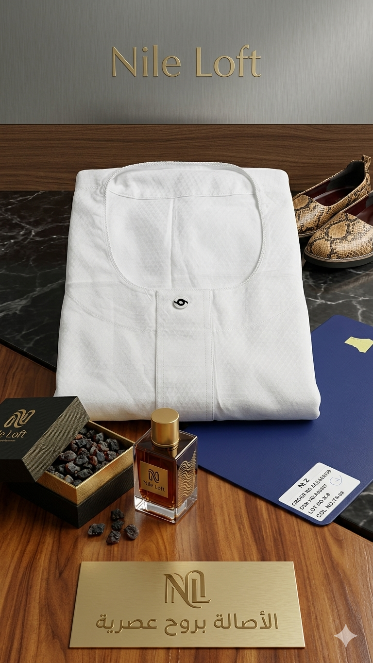طقم قماش "نايل لوفت" الياباني الملكي - جلابية سودانية بأعلى معايير الجودة | Nile Loft